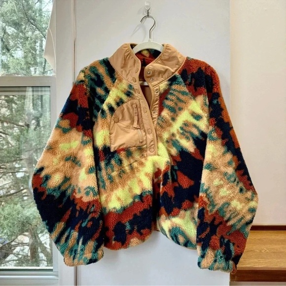 New Free People Movement Hit The Slopes Printed Fleece Jacket Pullover XS - Picture 10 of 12